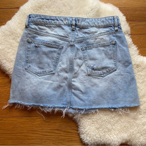 We the Free Denim A-line Mini Skirt in Light Denim - Picture 6 of 8